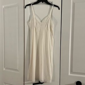 Vintage White With Lace Trim Slip Dress